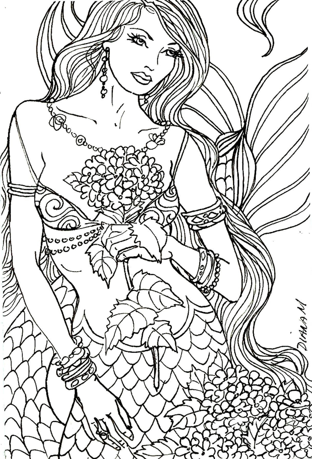 Mermaid Adult Coloring Book
 10 Gorgeous Free Adult Coloring Pages – Julie Erin Designs