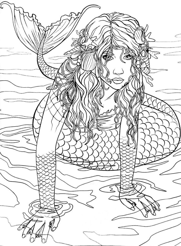 Mermaid Adult Coloring Book
 Mermaid coloring pages Mermaid