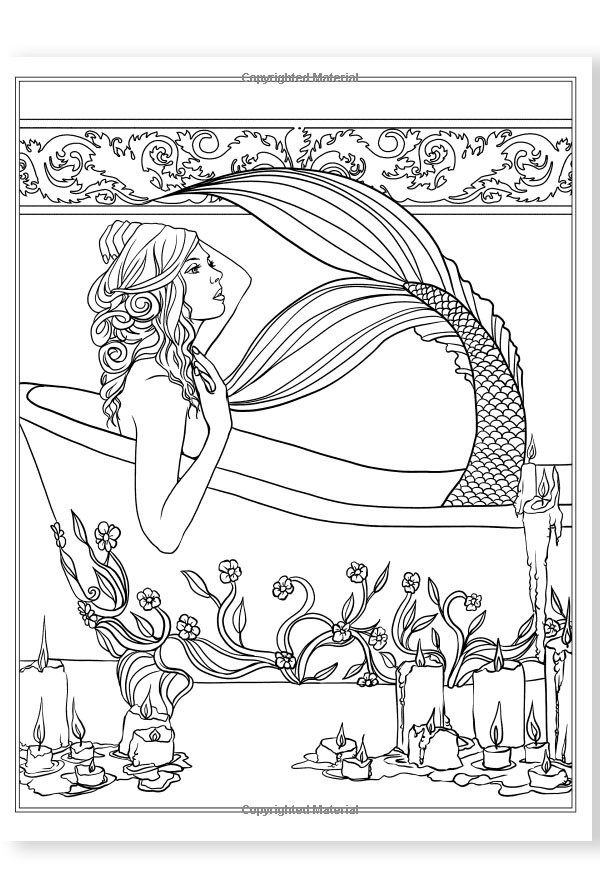 Mermaid Adult Coloring Book
 Books Mermaids Calm Ocean Adult Coloring Book