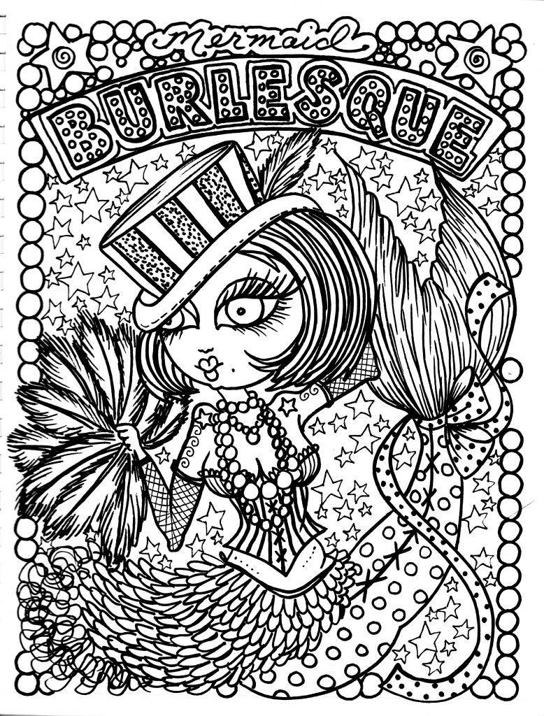 Mermaid Adult Coloring Book
 Mermaid Burlesque Adult Coloring Book Review