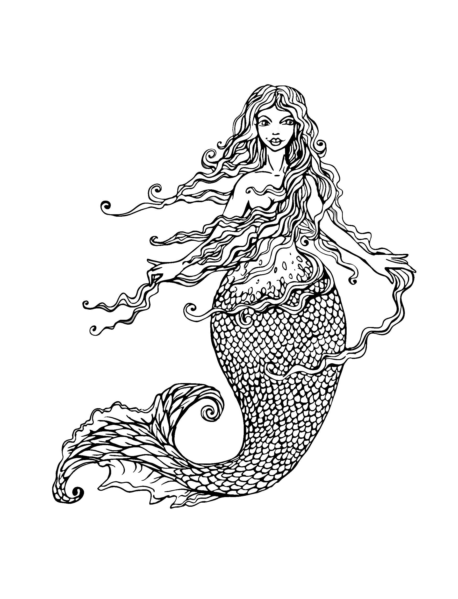 Mermaid Adult Coloring Book
 Free Printable Coloring Pages For Adults Mermaids