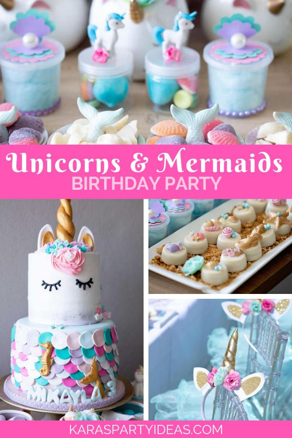 Mermaid And Unicorn Party Snack Ideas
 Unicorns and Mermaids Birthday Party