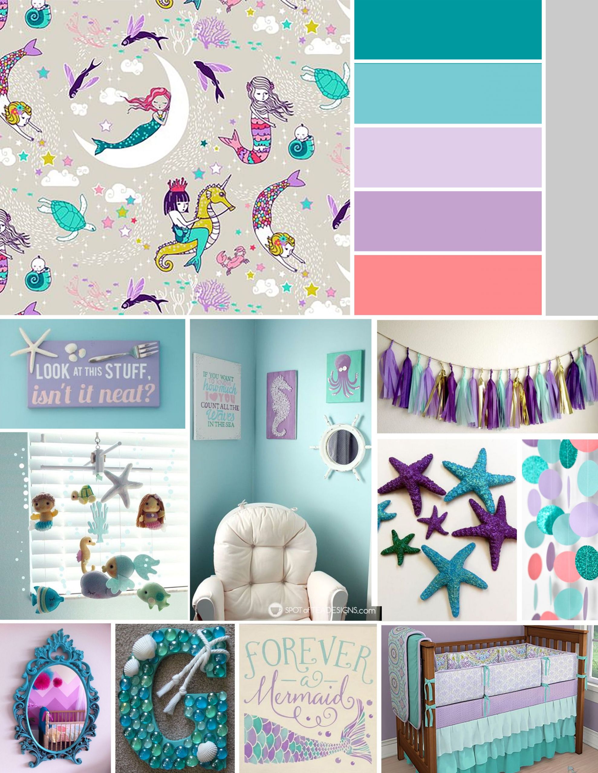 Mermaid Baby Room Decor
 Baby Girl Bannon Nursery Inspiration Mermaid Nautical