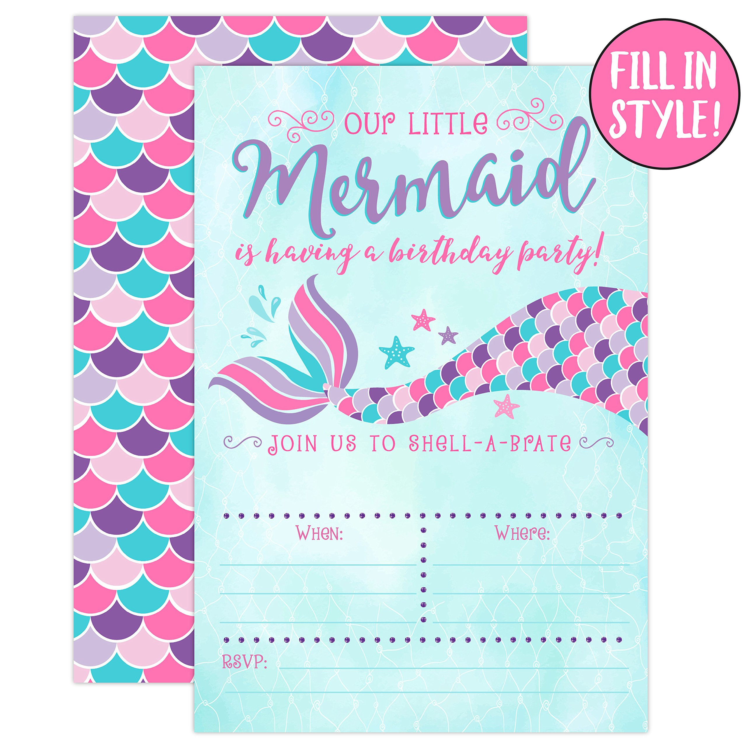 25 Of the Best Ideas for Mermaid Birthday Invitations - Home, Family ...