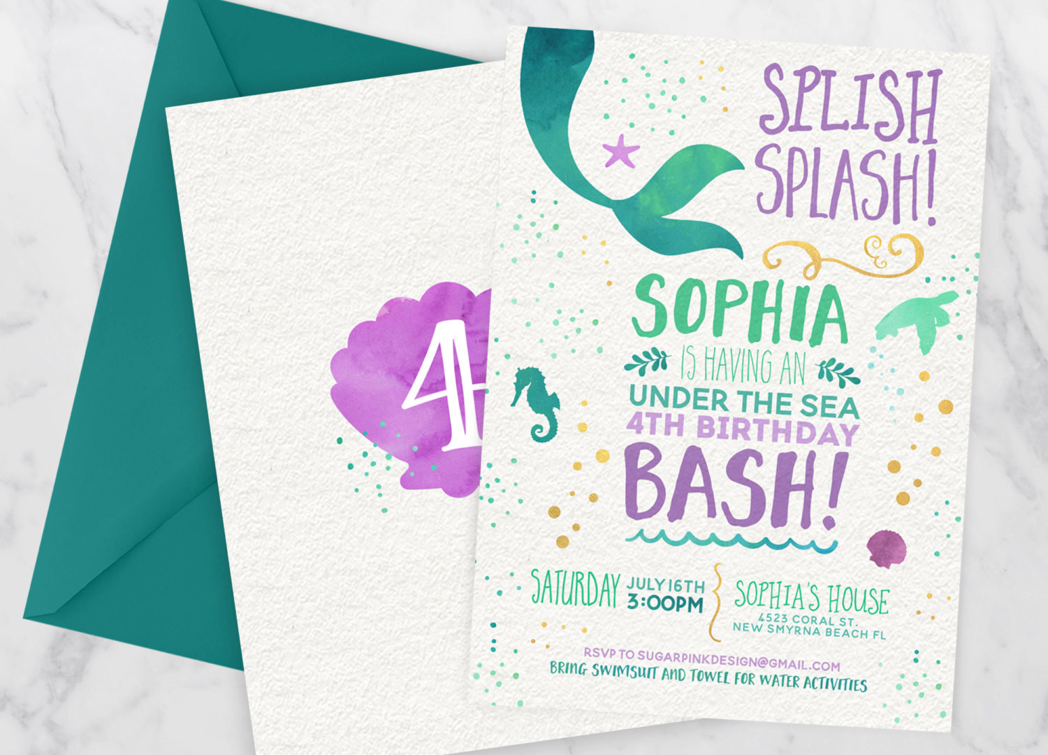 Mermaid Birthday Invitations
 Mermaid Invitation Mermaid Birthday Invitation Teal Purple