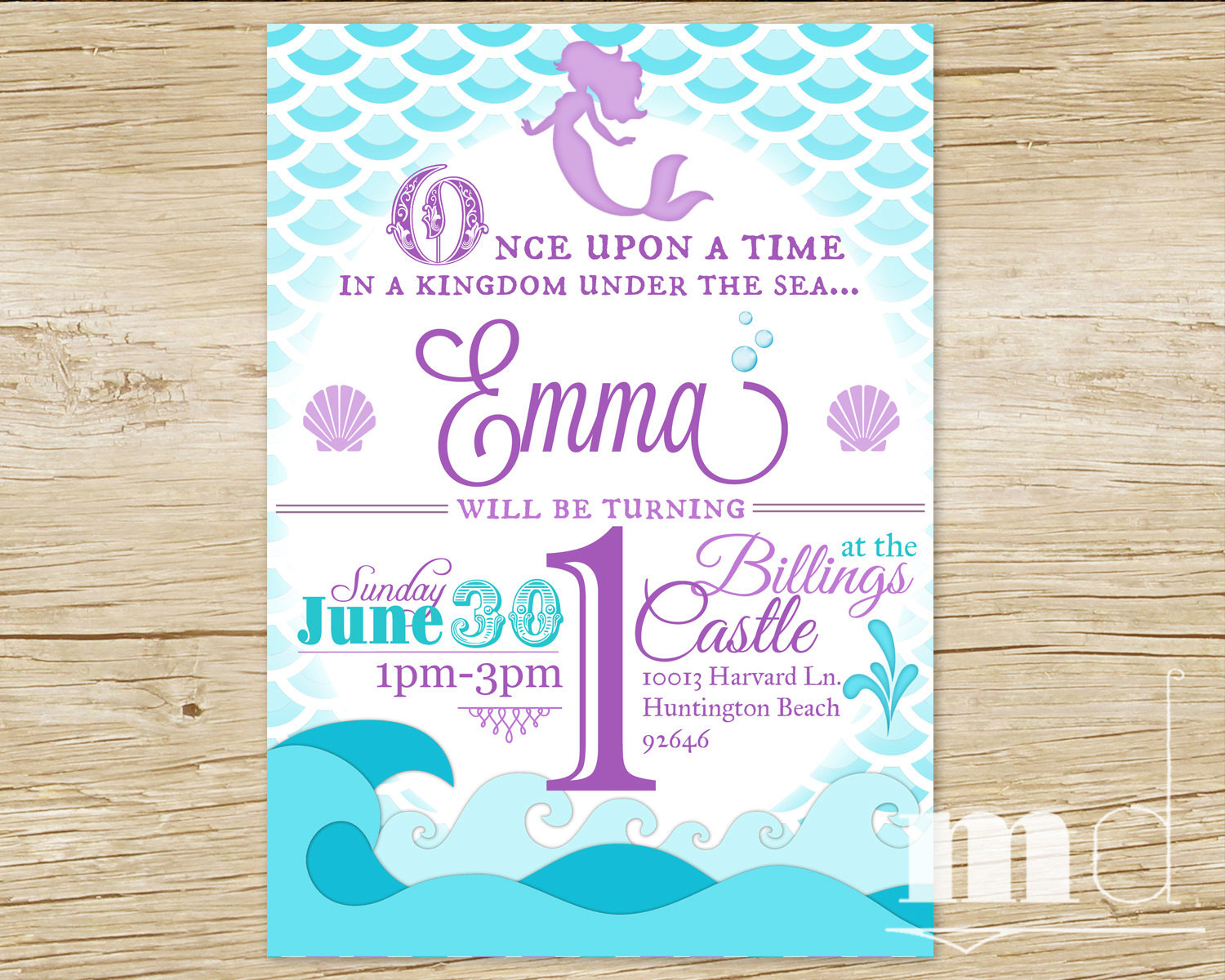 Mermaid Birthday Invitations
 Mermaid Birthday Party Invitation Little Mermaid Birthday