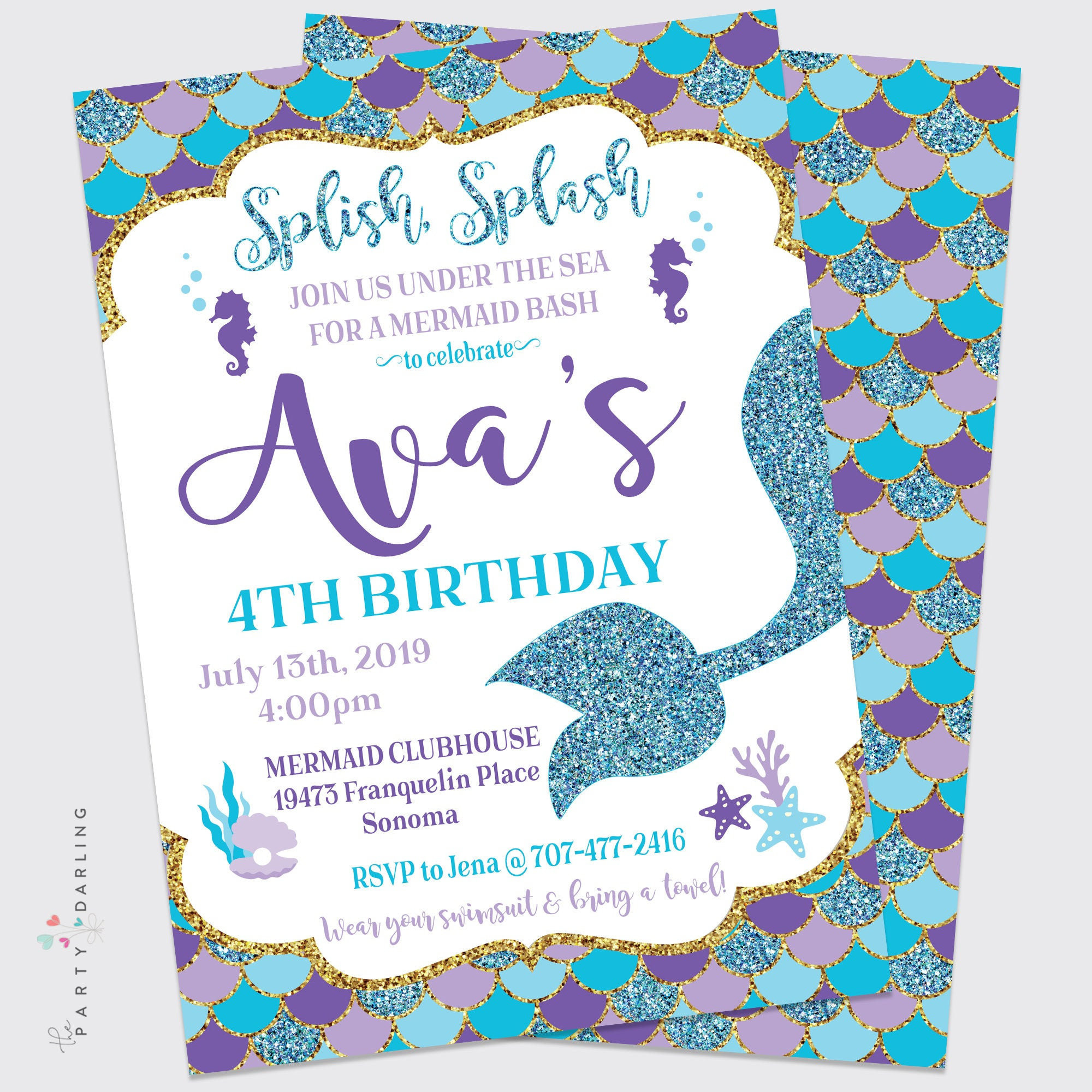25 Of The Best Ideas For Mermaid Birthday Invitations Home Family 
