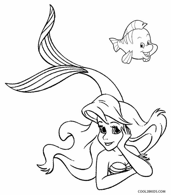 Mermaid Coloring Pages For Kids
 Printable Mermaid Coloring Pages For Kids