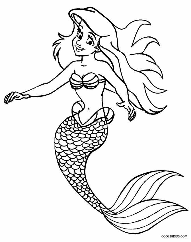 Mermaid Coloring Pages For Kids
 Printable Mermaid Coloring Pages For Kids