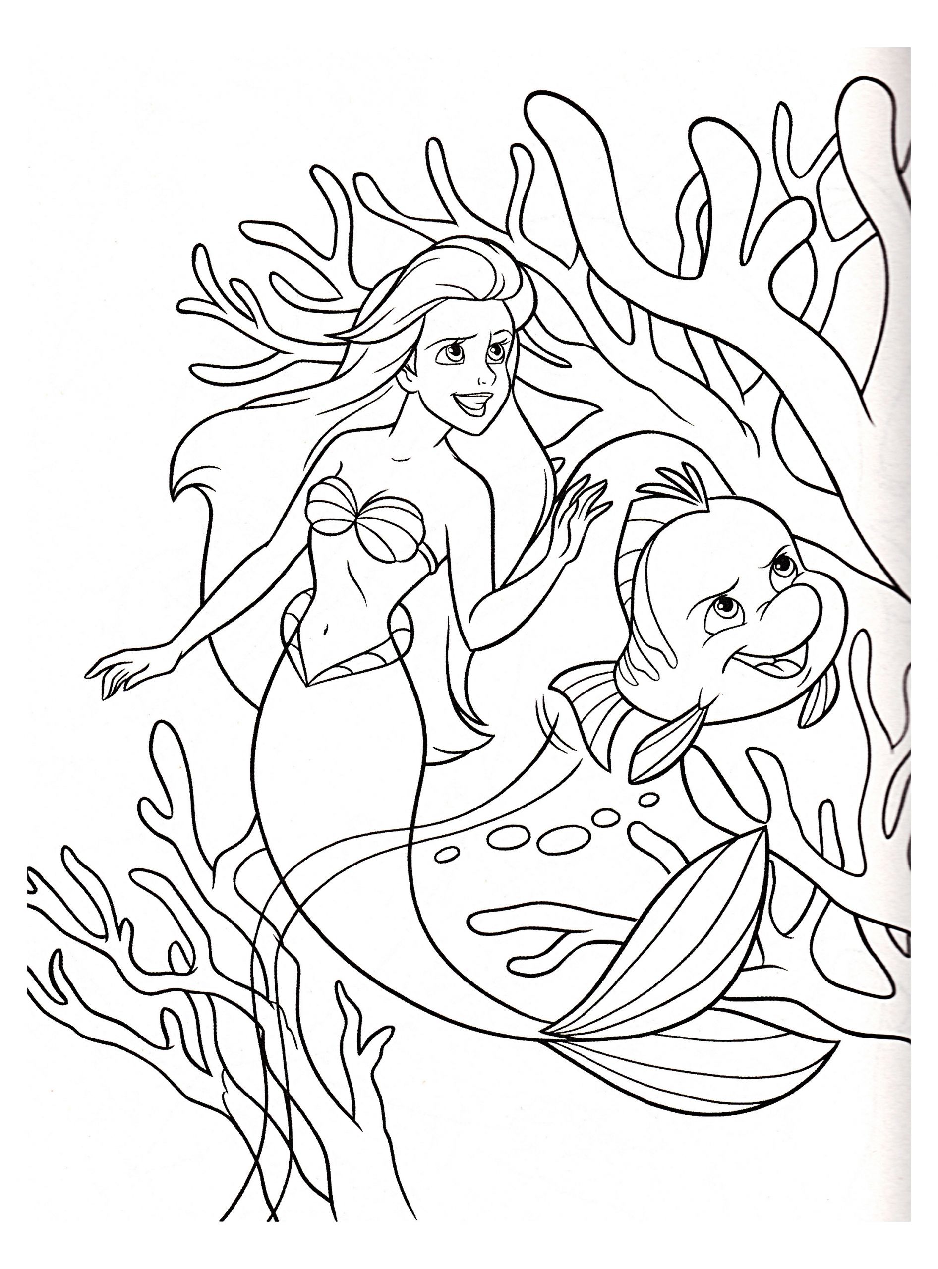 Mermaid Coloring Pages For Kids
 The little mermaid to color for children The Little