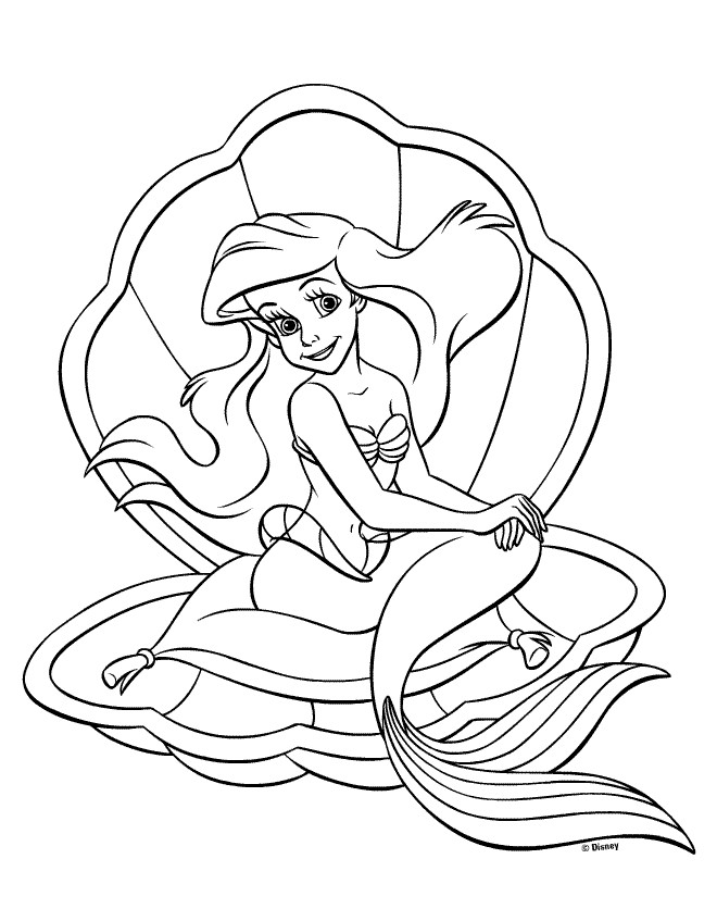 Mermaid Coloring Pages For Kids
 Litle Mermaid princess Coloring Pages