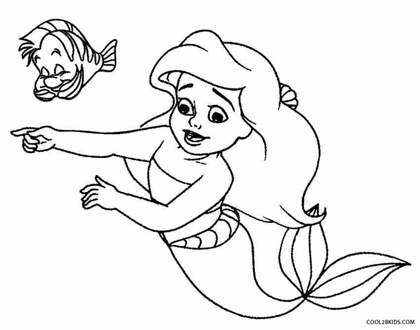 Mermaid Coloring Pages For Kids
 Printable Mermaid Coloring Pages For Kids