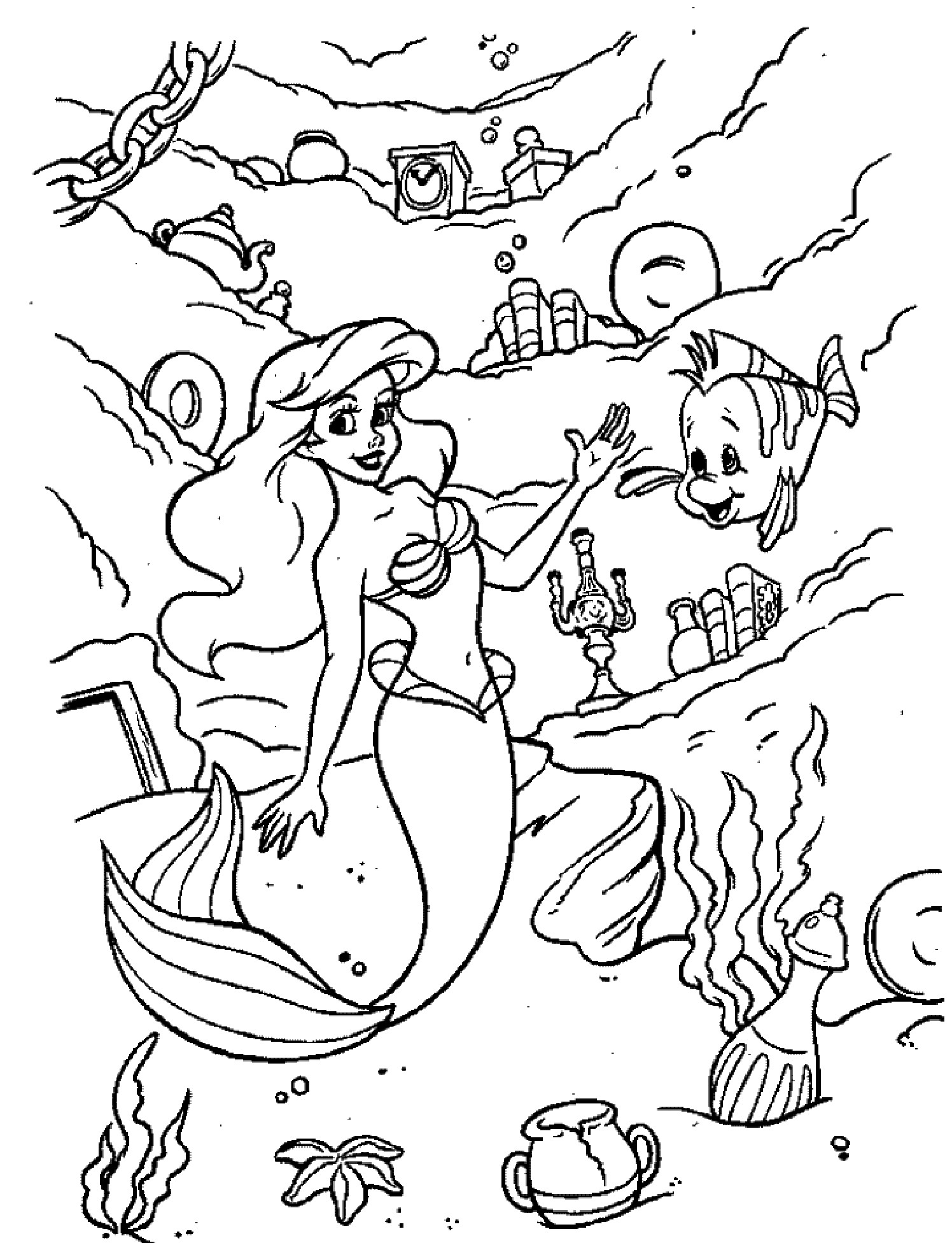 Mermaid Coloring Pages For Kids
 The little mermaid coloring pages disney free printable