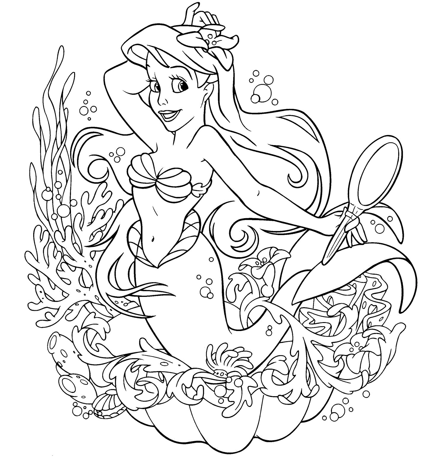 Mermaid Coloring Pages For Kids
 Mermaid Birthday Party Coloring Pages