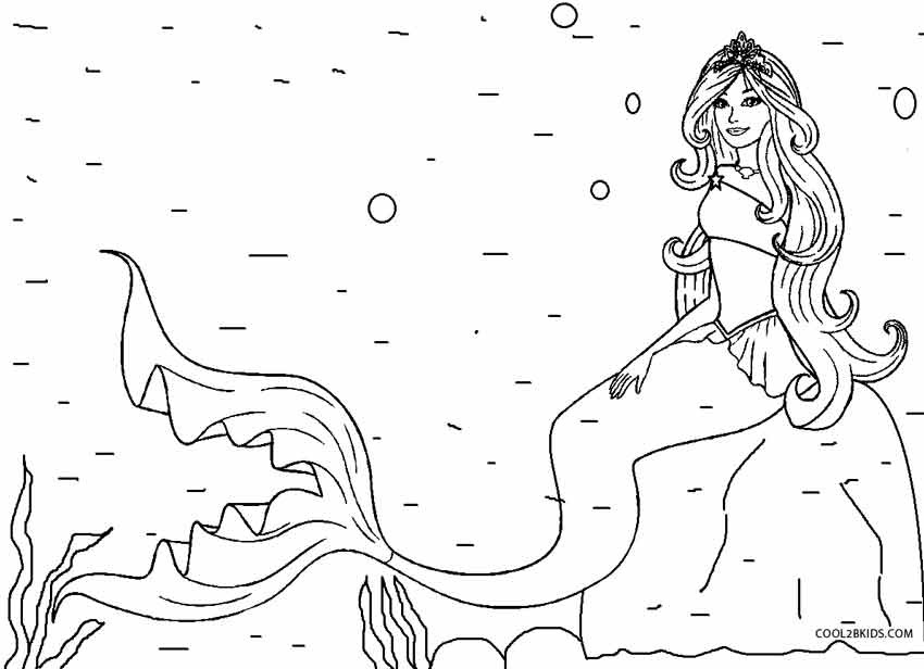 Mermaid Coloring Pages For Kids
 Printable Mermaid Coloring Pages For Kids