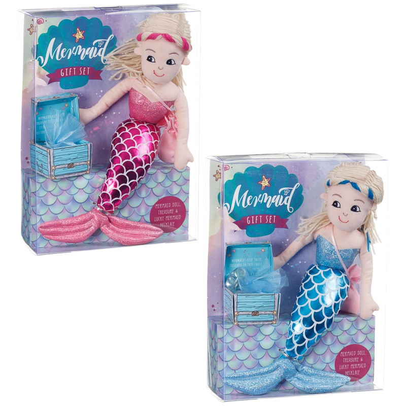 Mermaid Gifts For Kids
 Plush Mermaid Gift Set Blue