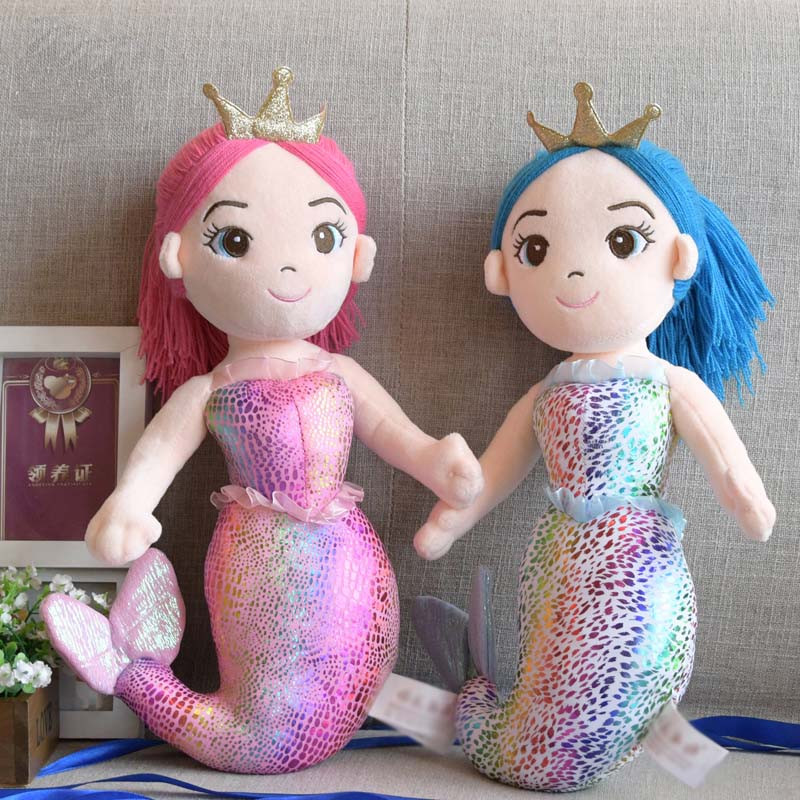 Mermaid Gifts For Kids
 40cm Cute Mermaid Plush Dolls Stuffed Animals Crown