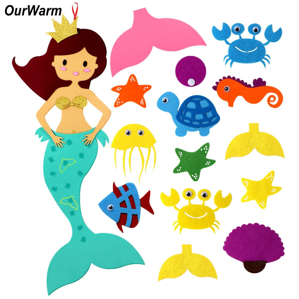 Mermaid Gifts For Kids
 OurWarm Handmade Felt Craft DIY Mermaid Birthday Gift For