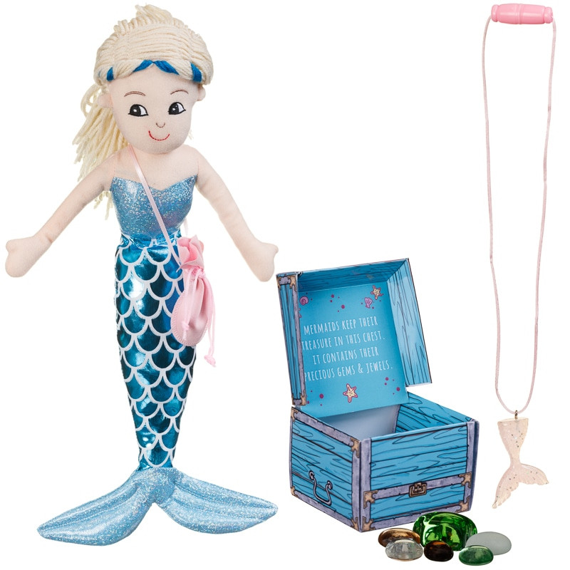 Mermaid Gifts For Kids
 Plush Mermaid Gift Set Blue