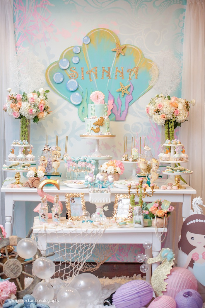 Mermaid Party Ideas
 Kara s Party Ideas Pastel Mermaid Birthday Party