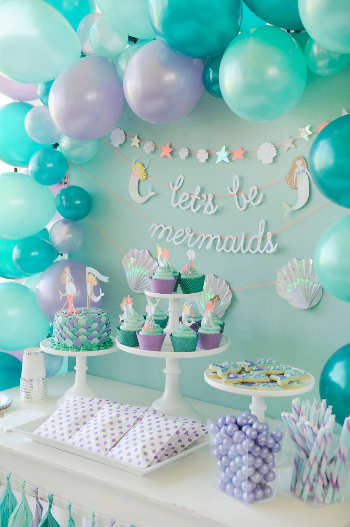 Mermaid Themed Birthday Party
 Mermaid themed children s birthday party dessert table