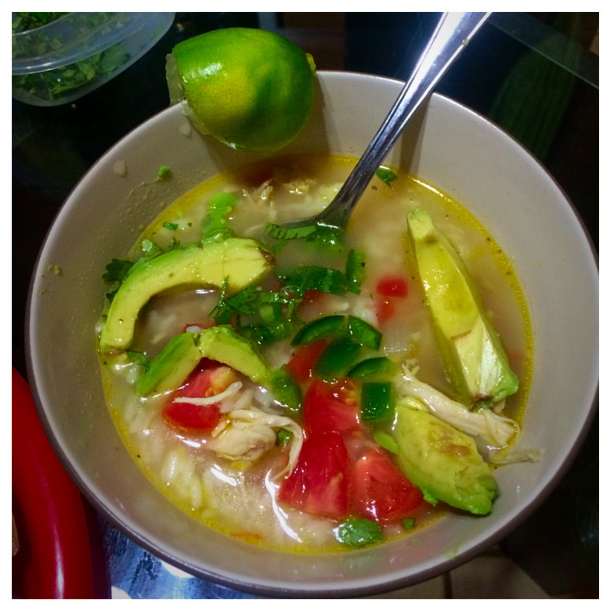 Mexican Chicken Soup With Rice And Avocado
 My Favorite Chicken Rice Soup with Avocado and Lime