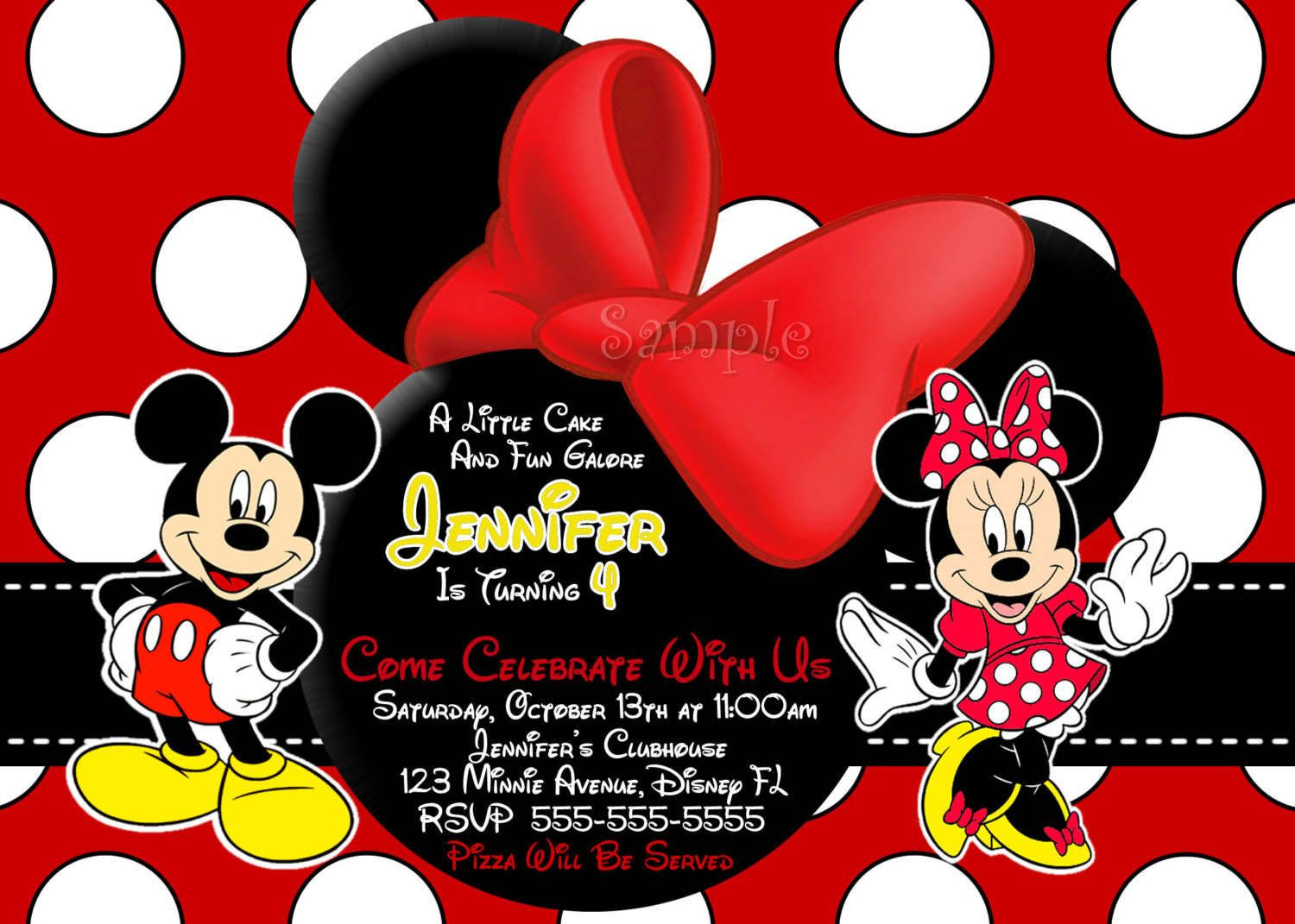 Mickey And Minnie Mouse Birthday Invitations
 Free Mickey And Minnie Mouse Printable Invitations