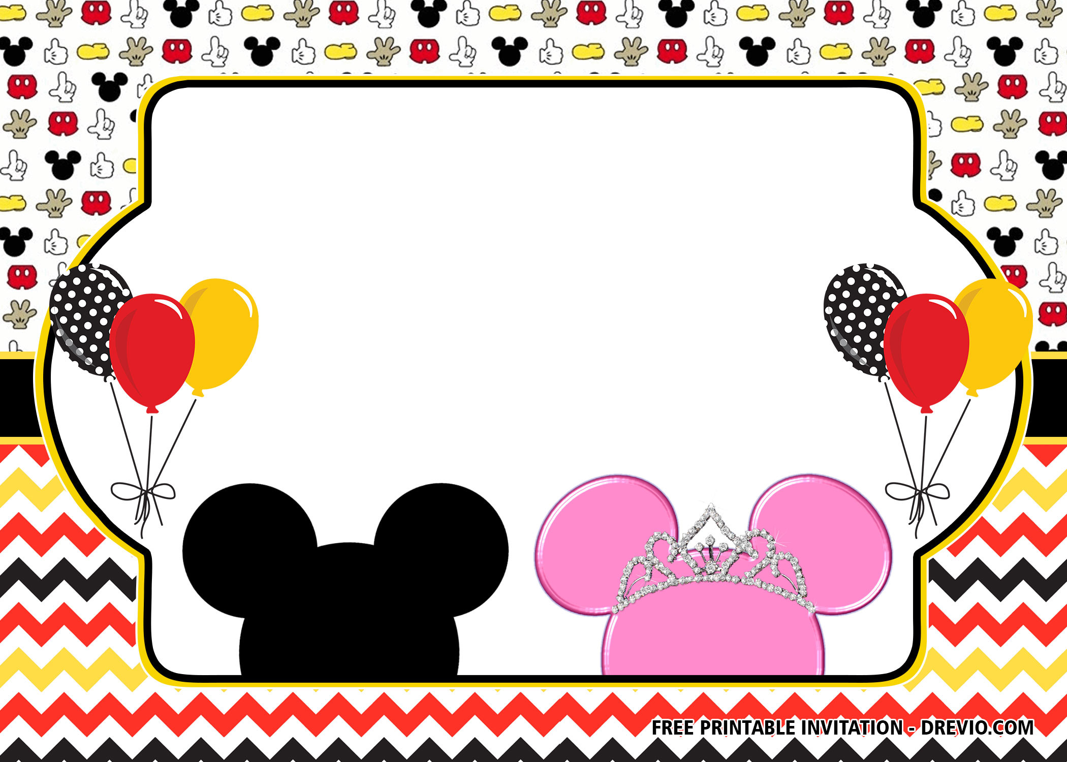 Mickey And Minnie Mouse Birthday Invitations
 FREE Mickey and Minnie Mouse bined Birthday Invitation
