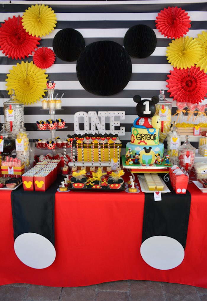 Mickey Mouse 1st Birthday Party Supplies
 Kara s Party Ideas Mickey Mouse 1st Birthday Party via