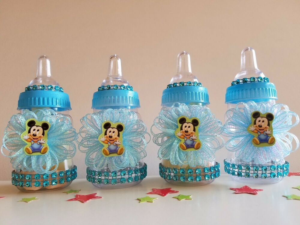 Mickey Mouse Baby Shower Decor
 12 Baby Mickey Mouse Fillable Bottles Baby Shower Favors