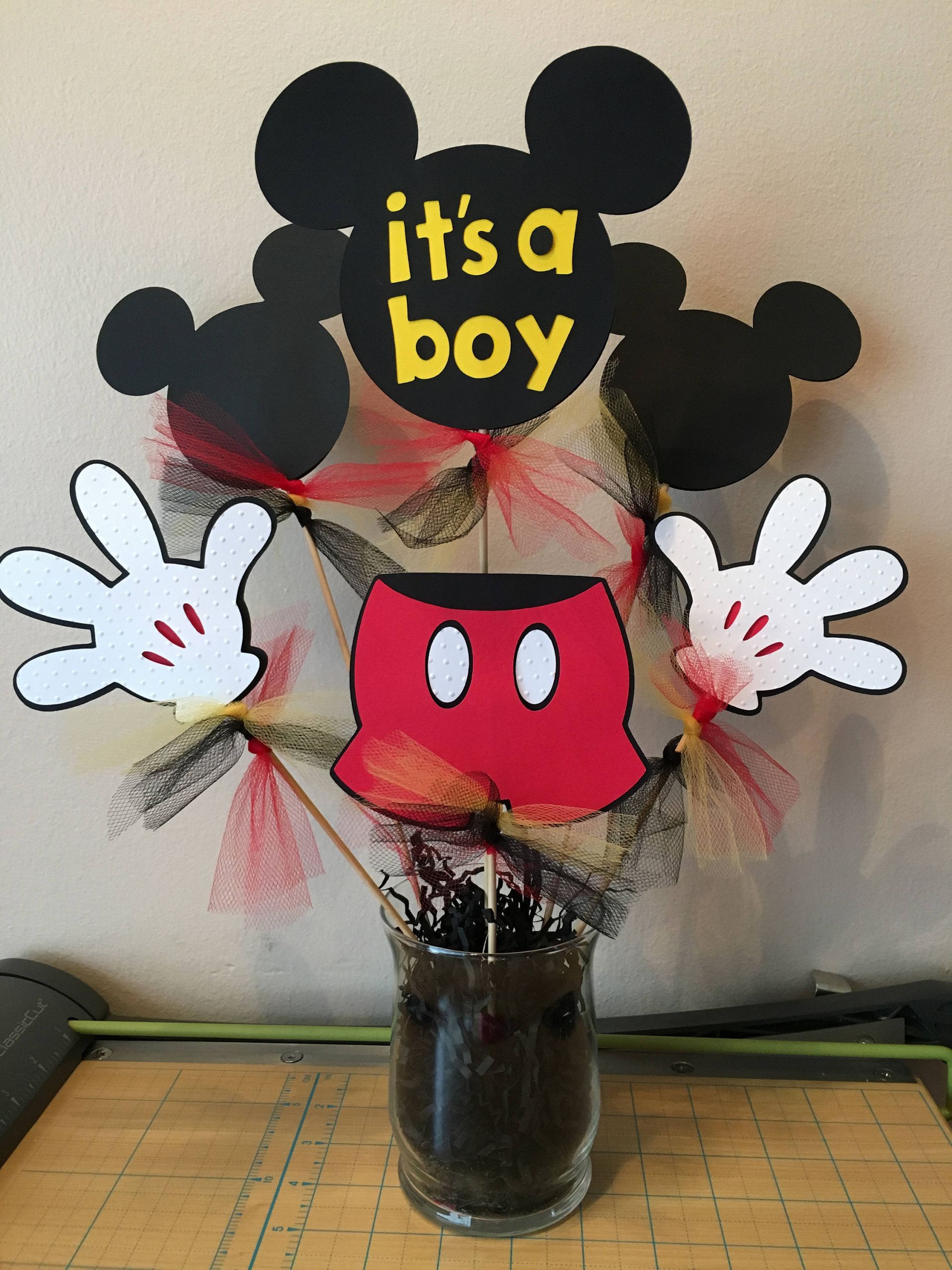 Mickey Mouse Baby Shower Decor
 Mickey Mouse Baby Shower Decorations Table Centerpiece