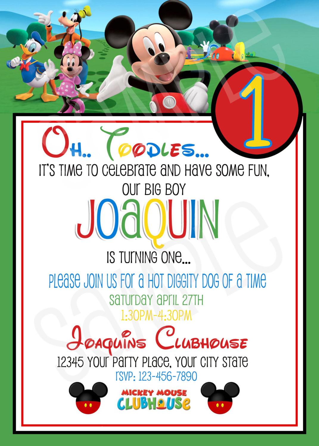 Mickey Mouse Birthday Invitation Wording
 Etsy Your place to and sell all things handmade