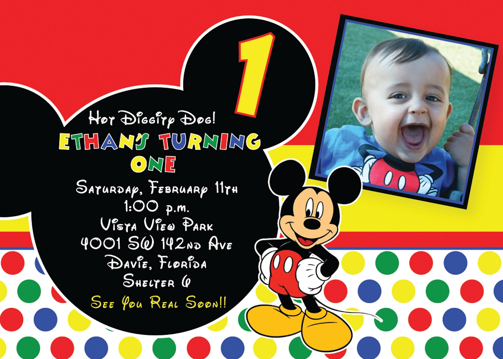 Mickey Mouse Birthday Invitation Wording
 Mickey Mouse 1st Birthday Invitations Ideas