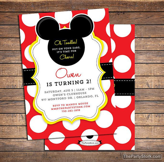 Mickey Mouse Birthday Invitation Wording
 Mickey Mouse Invitation Mickey Mouse Birthday Invitations