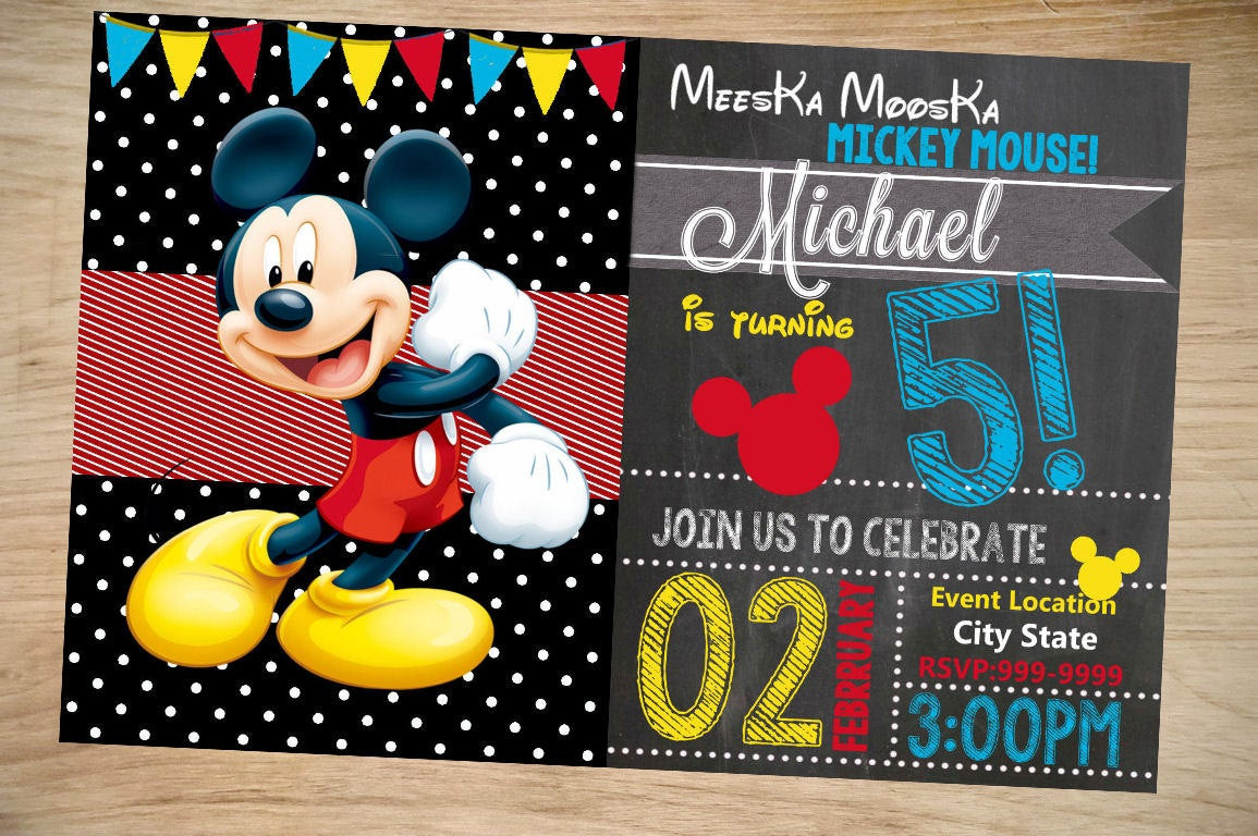 Mickey Mouse Birthday Invitation Wording
 Mickey Mouse Birthday Invitation Birthday Invitation