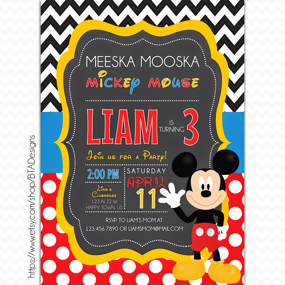 Mickey Mouse Birthday Invitation Wording
 Mickey Mouse Inspired Birthday Invitations Free Printable