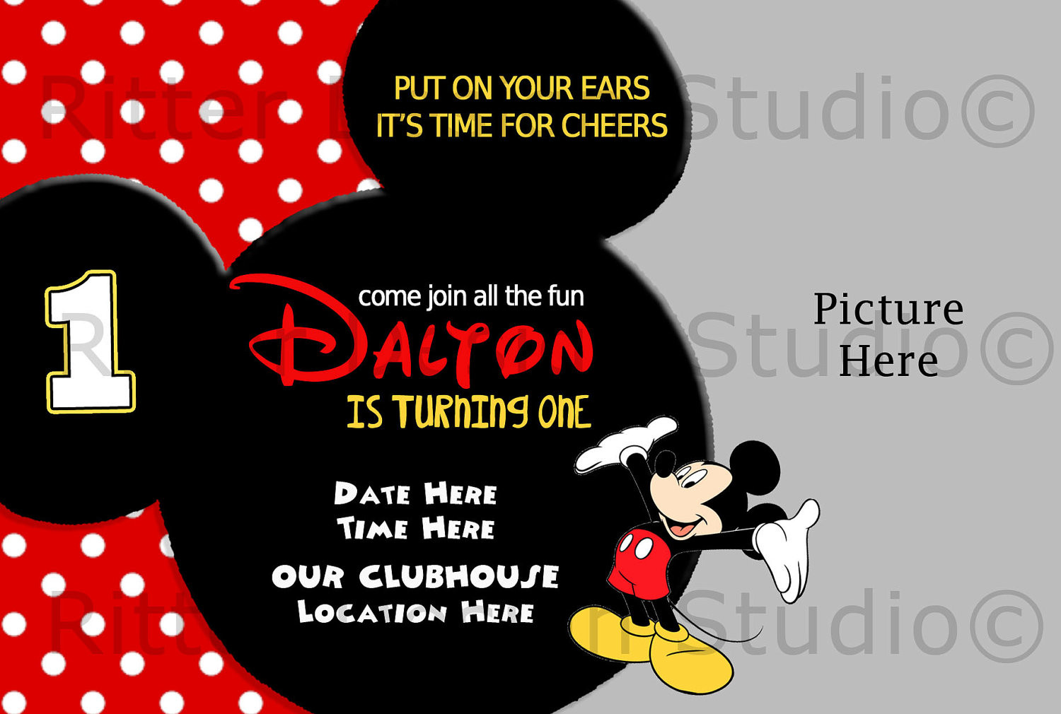 Mickey Mouse Birthday Invitation Wording
 Mickey Mouse Birthday Invitation by RitterDesignStudio