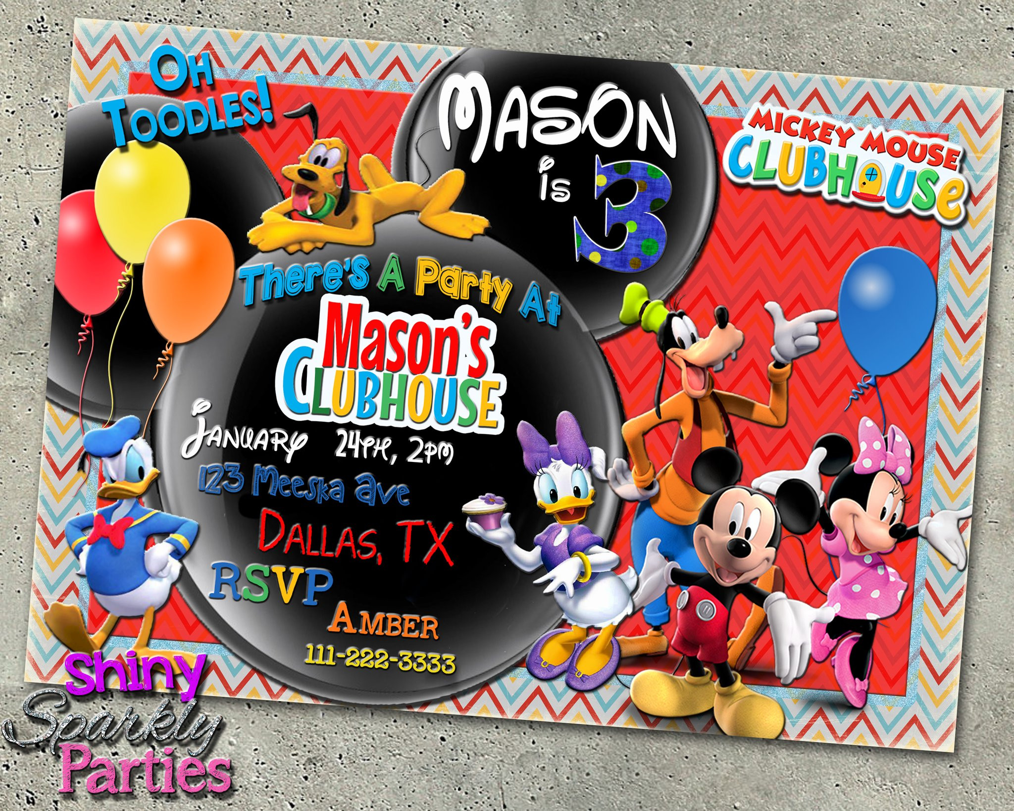 Mickey Mouse Clubhouse Birthday Invitations
 Mickey Mouse Clubhouse Birthday Invitation Forever Fab