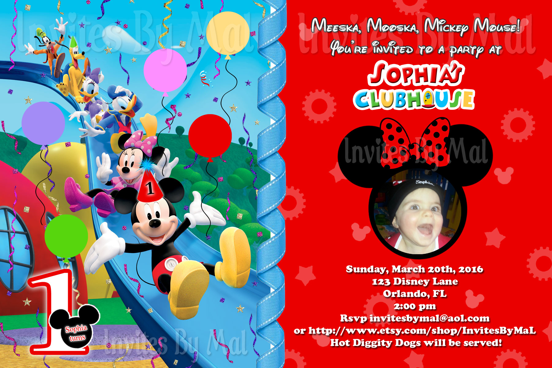 Mickey Mouse Clubhouse Birthday Invitations
 Mickey Mouse 1st Birthday Invitations