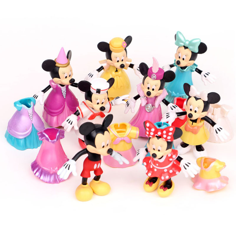 Mickey Mouse Gifts For Kids
 8Pcs Disney Mickey Minnie Garage Kits Kids Model Toy