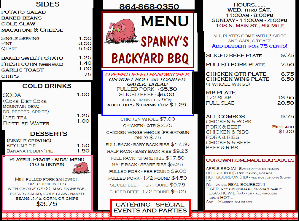 Mickey'S Backyard Bbq Menu
 Backyard bbq menu