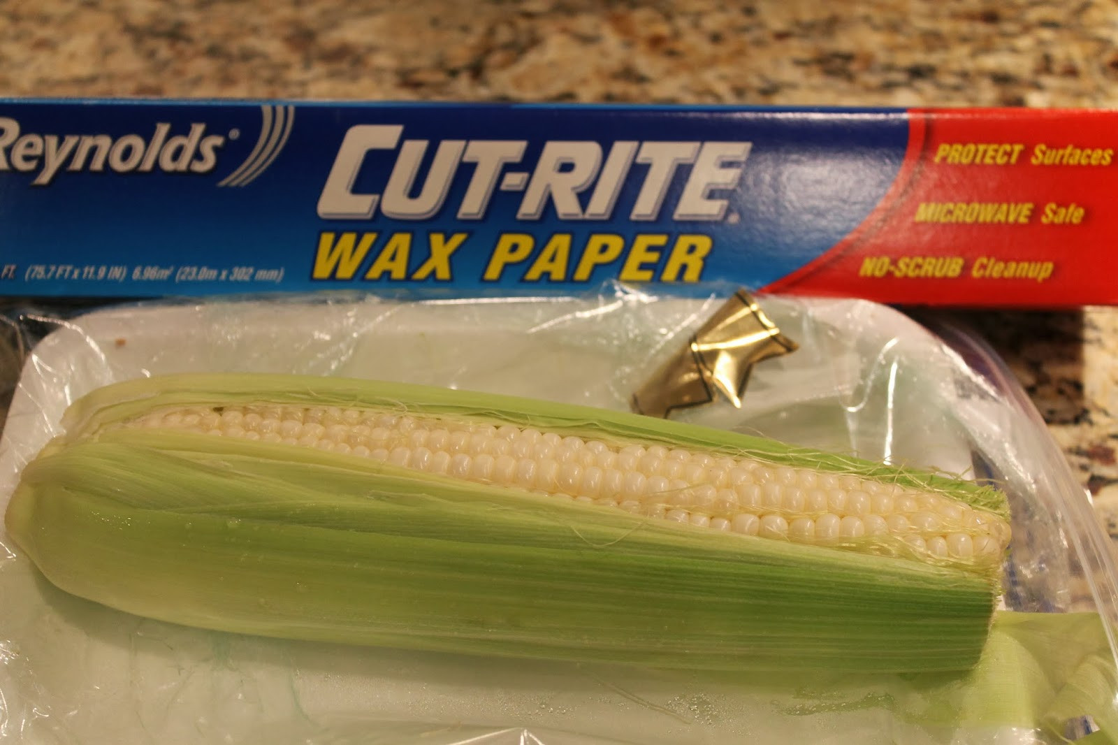 Microwave Corn On The Cob Wax Paper
 Notes from the Nelsens A quick meal and a quicker side