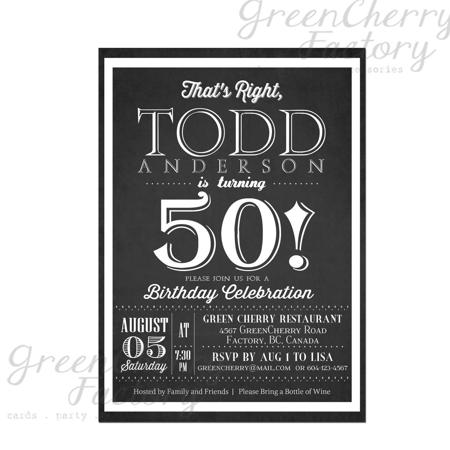 Milestone Birthday Invitations
 Items similar to Milestone Adult Birthday Invitation