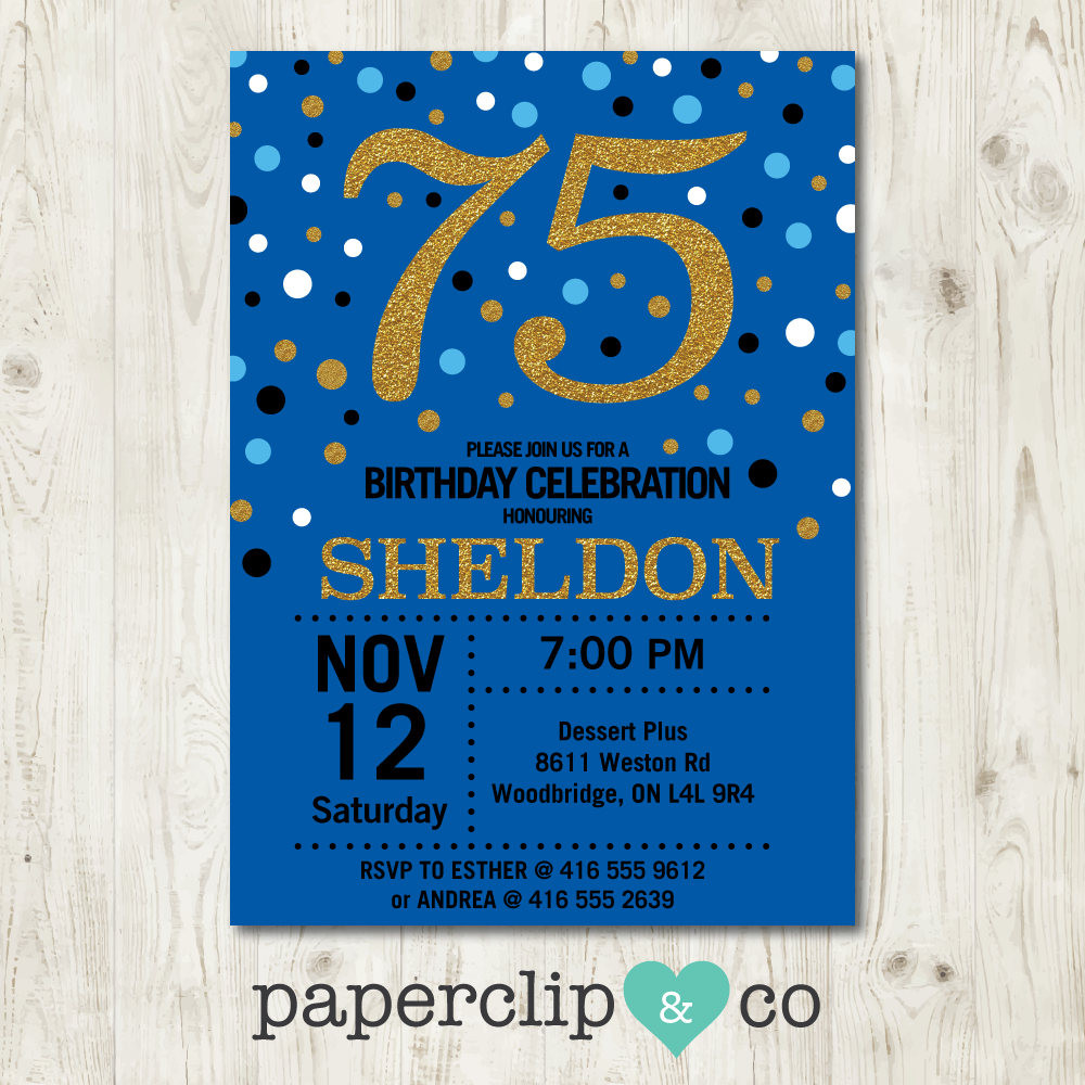 Milestone Birthday Invitations
 Milestone Birthday Invitation 75th Birthday Party