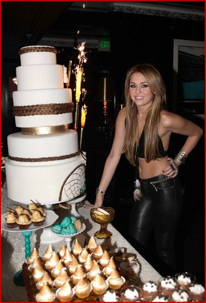 Miley Cyrus Birthday Cake
 MILEY CYRUS CELEBRATES HER 18TH BIRTHDAY IN LEATHER