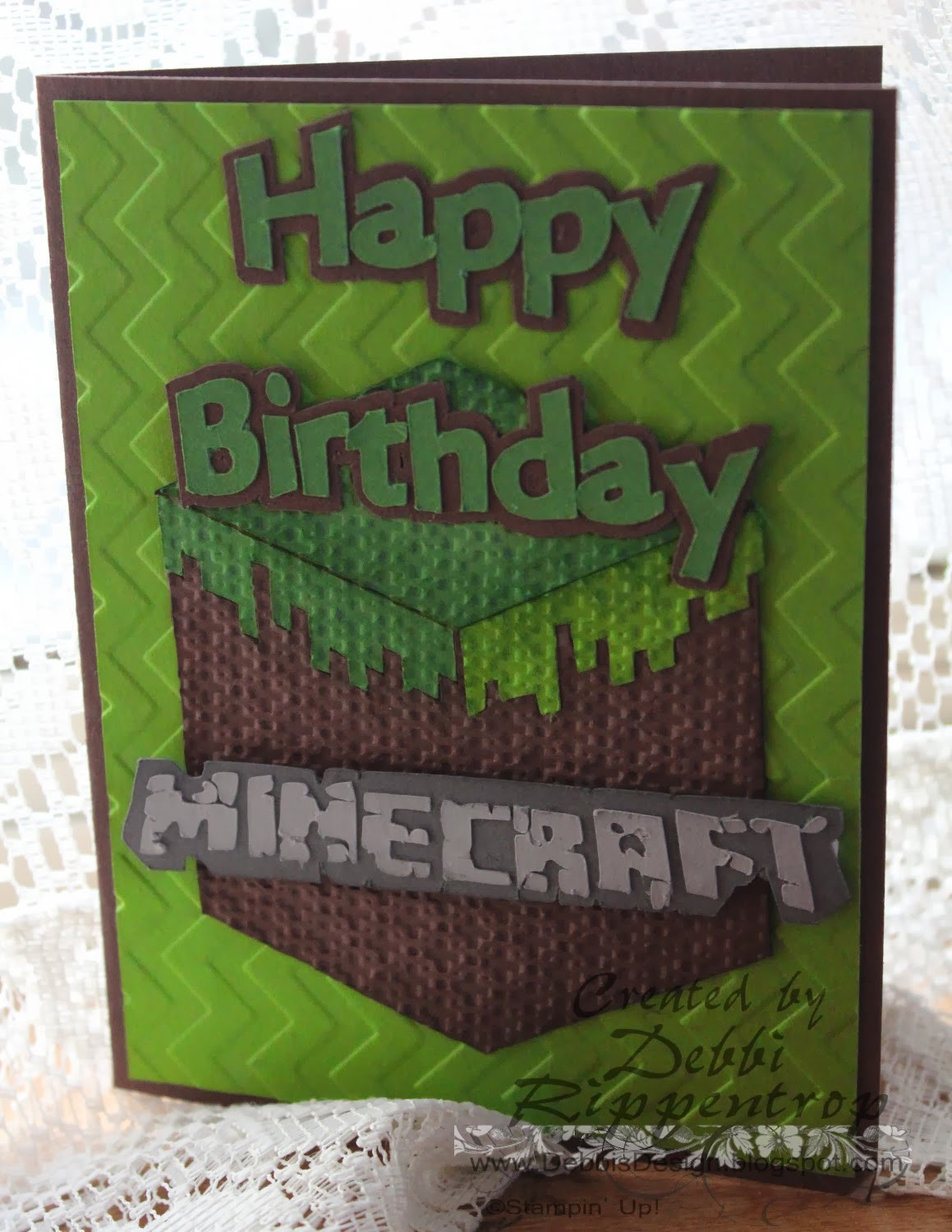 Minecraft Birthday Cards
 Debbi s Design Stamping Minecraft Birthday