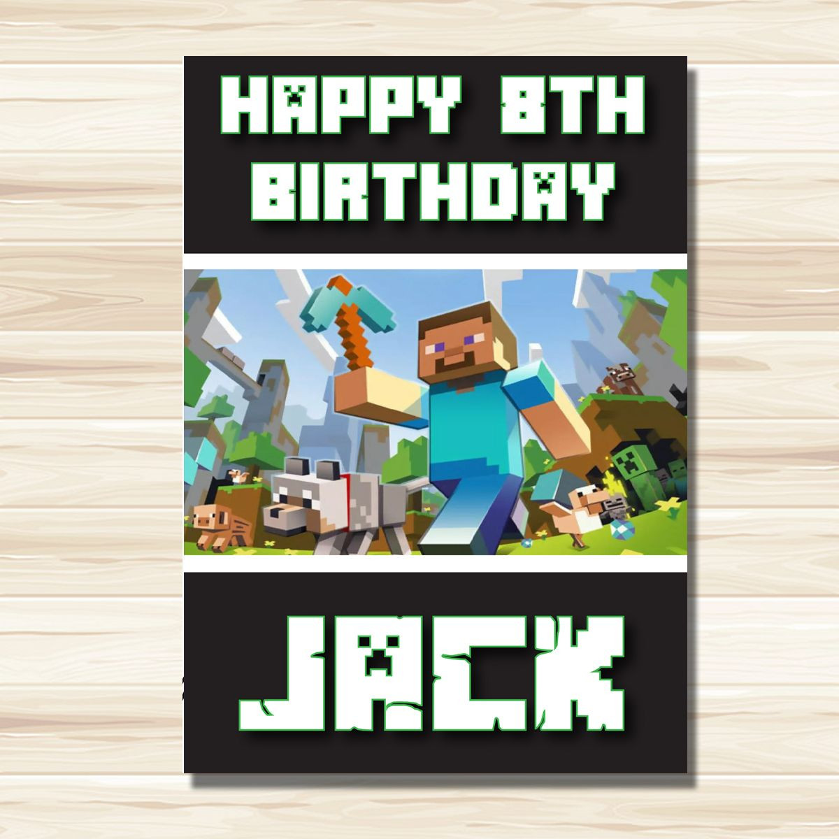 Minecraft Birthday Cards
 Personalised Birthday Card Minecraft