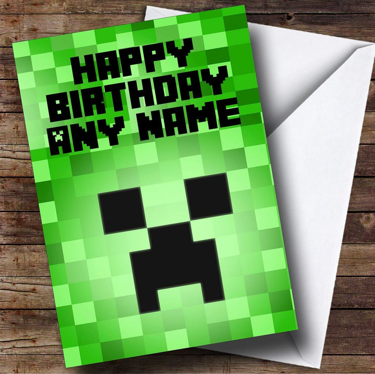 Minecraft Birthday Cards
 Minecraft Creeper Personalised Birthday Card The Card Zoo