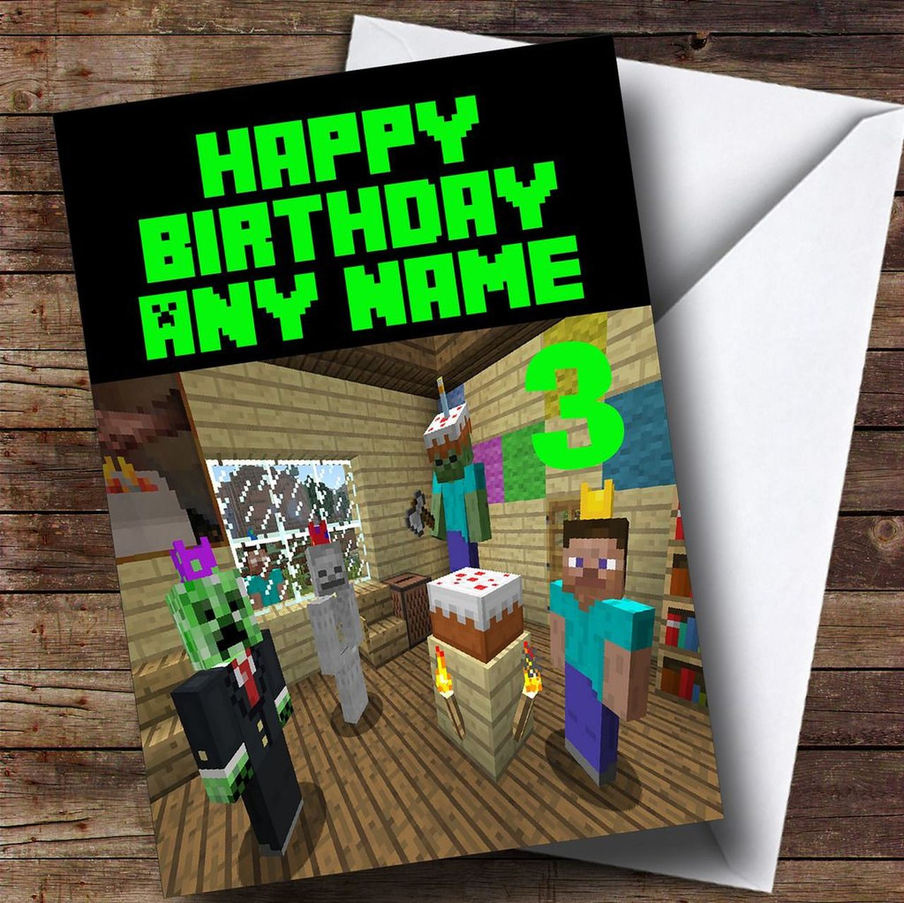 Minecraft Birthday Cards
 Minecraft Party Personalised Children s Birthday Card