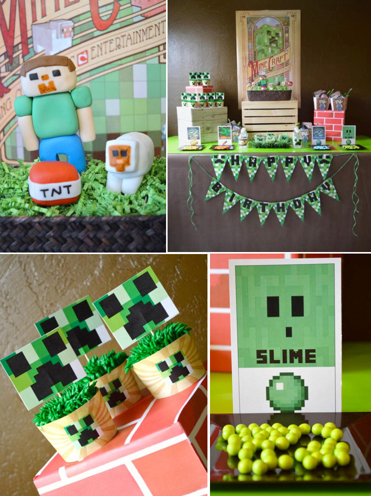 Minecraft Birthday Party
 Vintage Minecraft Video Game Boy Birthday Party Planning